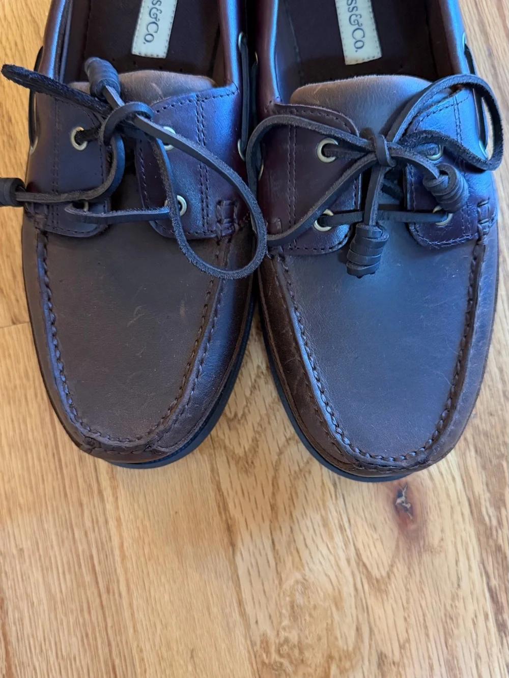 G.H. Bass & Co. Dark Brown Leather Moc Toe Boat Shoes